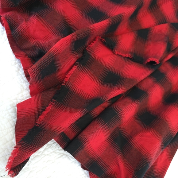 Vicolo Italian Buffalo Plaid Circle A-Line Skirt - Red Buffalo Plaid - Picture 2 of 11